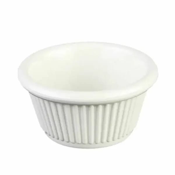 Thunder Group ML509B1 Bone 2 oz. Fluted Melamine Ramekin | Case of 12 — view 2