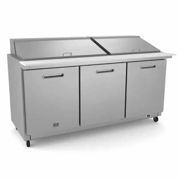 Kelvinator KCHMT70.30 30 Pan 3-Door Mega-Top Sandwich Prep Table 71-5/8"W — view 2
