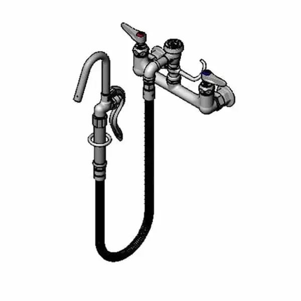 T&S B-0610-36H 8" Wall Mount Pot and Kettle Filler Faucet with 36" Hose — view 1