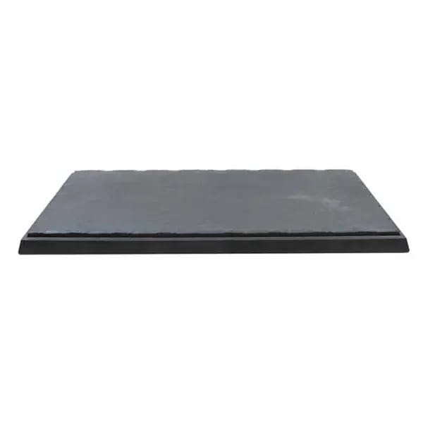 Tablecraft MGD2112 Frostone Slate Square Melamine Serving Tray 21" x 12-7/8" x 1-1/8" — view 2