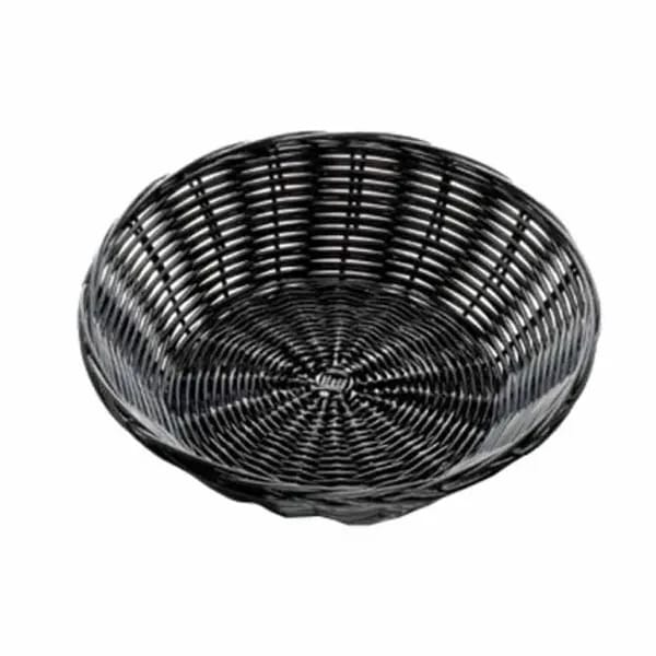 Tablecraft 2475 Black Round Woven Basket 8-1/2" x 2-1/4" | Case of 12 — view 2