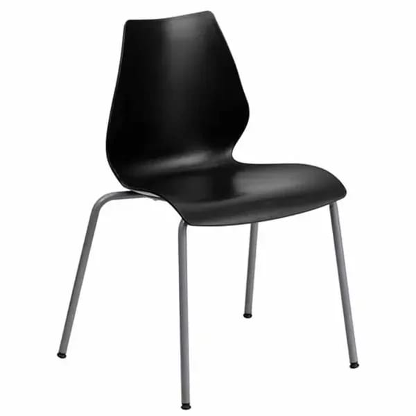 Flash Furniture RUT-288-BK-GG Chair Black Plastic Seat and Metal Frame — view 1