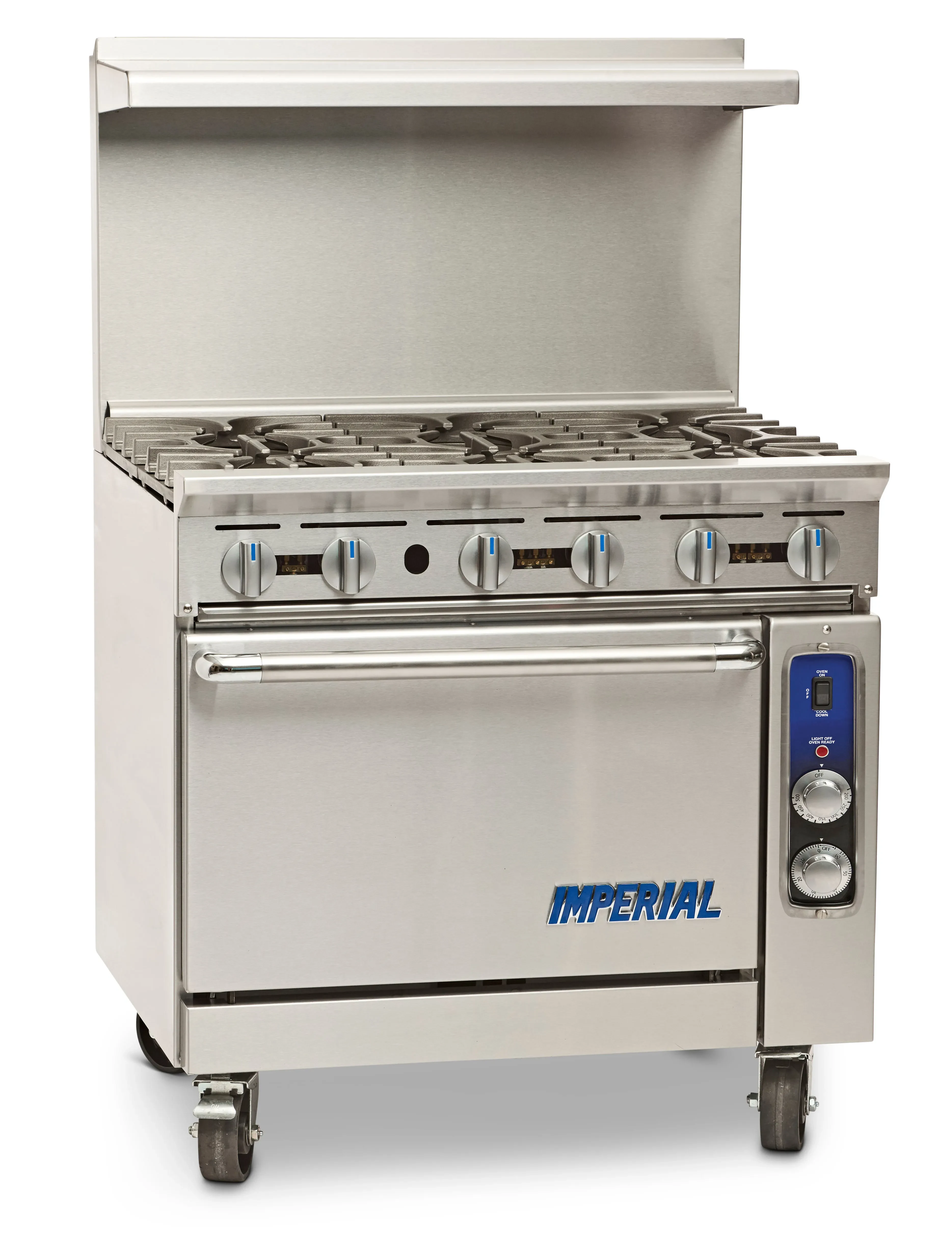Imperial IR-6-C Pro Series Range - 36" Wide (6) Burners and One Convection Oven – Natural Gas, 222000 Total BTUs — view 1