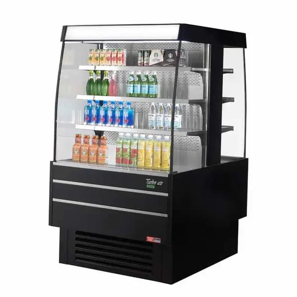 Turbo Air TIOM-36SB-N Black Open Island Display Case Merchandiser 39-3/8"W — view 1
