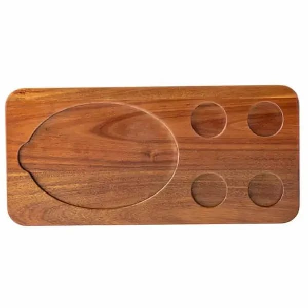 Tablecraft 10709 Acacia Wood Rectangular Fajita Serving Board 18-1/2" x 8-3/4" x 3/4 — view 2