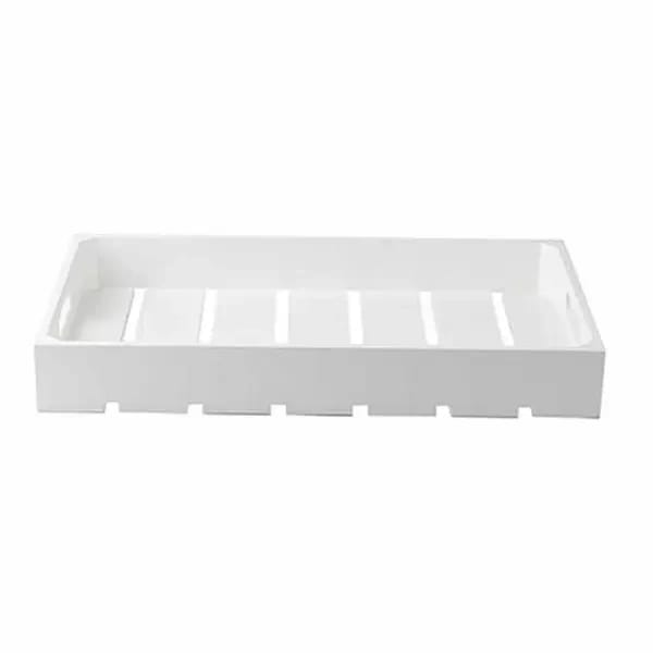 Tablecraft CRATE11W Full Size White Wood Display Crate 2-3/4" Deep — view 2