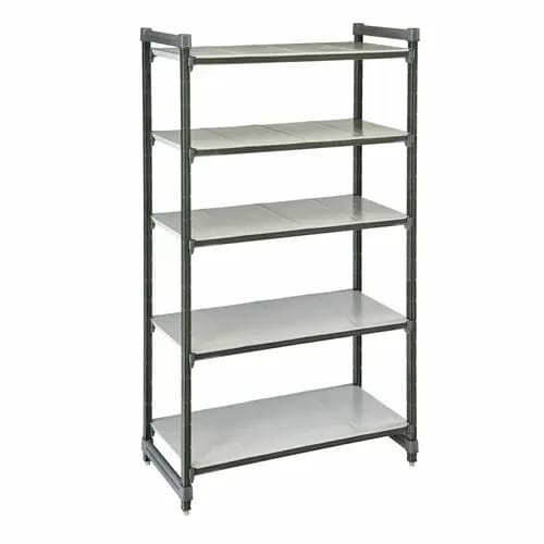 Cambro Camshelving ESU216084S5580 5-Shelf Polypropylene Brushed Graphite Shelving Kit 60"W X 21"D X 84"H — view 1