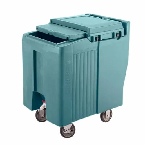Cambro Slidinglid ICS175L401 175 Lb. Slate Blue Mobile Ice Caddy — view 1