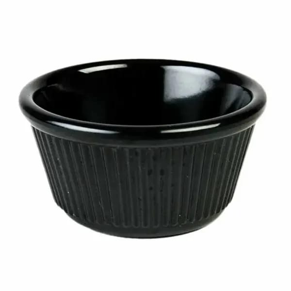 Thunder Group ML532BL1 Black 4 oz. Fluted Melamine Ramekin | Case of 12 — view 2