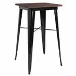 Flash Furniture CH-31330-40M1-SIL-GG Square Bar Height Galvanized Steel Table with Walnut Elm Wood Top — view 3