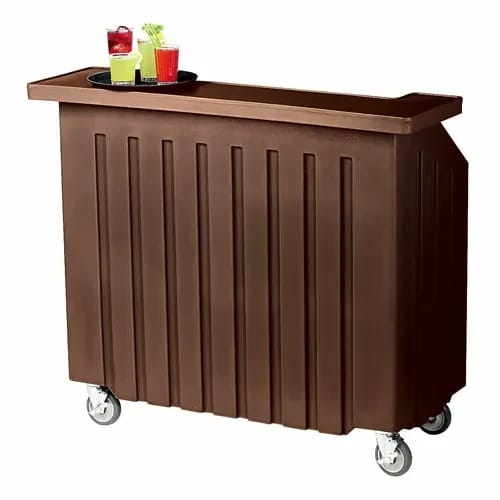 Cambro Cambar BAR540131 Dark Brown Portable Bar 5-Bottle Speed Rail Portable Bar 54"W X 25-7/8"D X 46-1/8"H — view 1