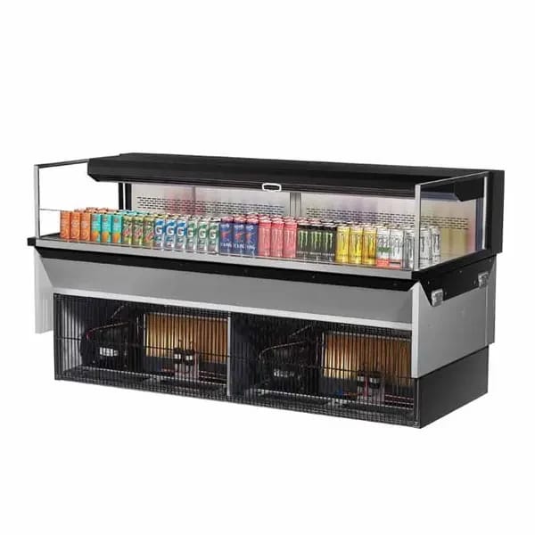Turbo Air TOM-72L-UF-B-1SI-N Black Drop-In Open Display Case Merchandiser 71-7/8"W — view 1