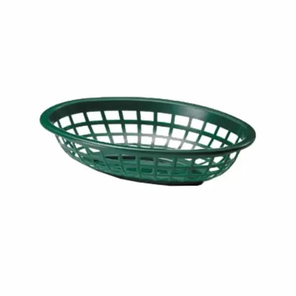 Tablecraft 1071FG Forest Green Oval Platter Basket 8" x 5-1/4" x 2" | Case of 36 — view 2