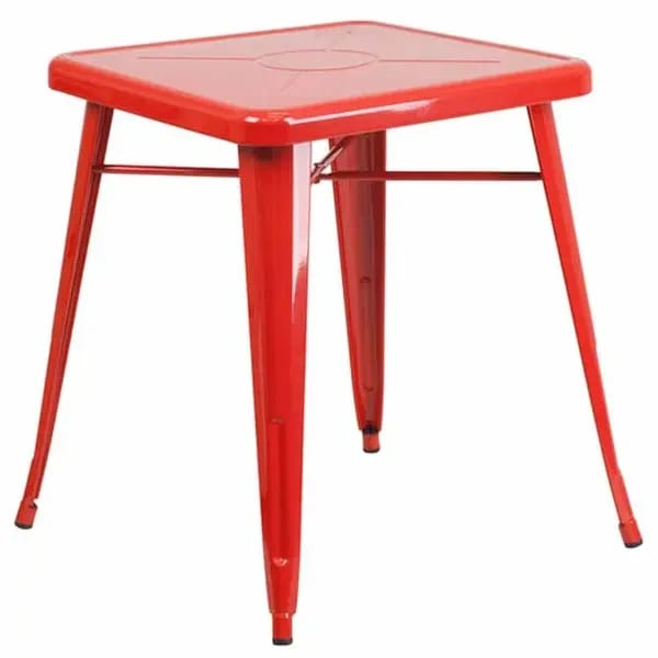 Flash Furniture CH-31330-29-RED-GG 23-3/4" Square Dining Height Galvanized Steel Red Table — view 1