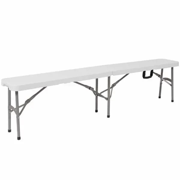 Flash Furniture DAD-YCD-183Z-2-GG Granite White Plastic Folding Bench 72"W — view 1