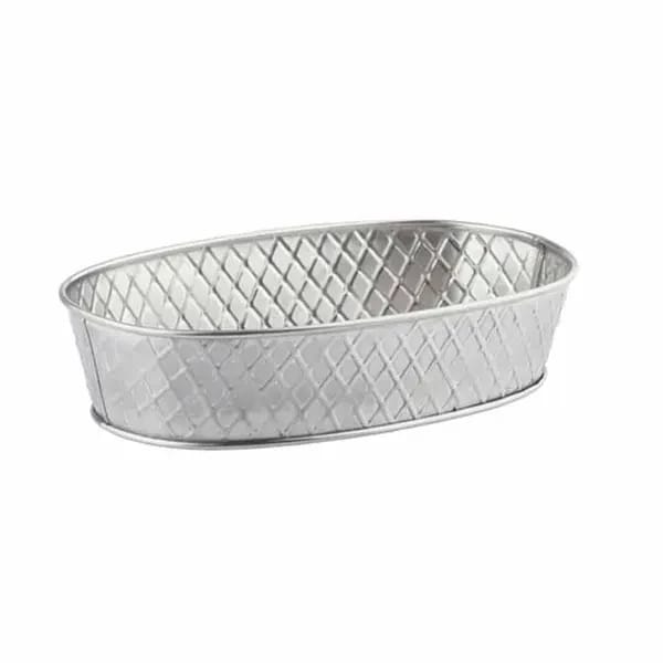 Tablecraft 10036 Lattice Stainless Steel Oval Platter 9-1/2" x 6" x 2-1/8" — view 1