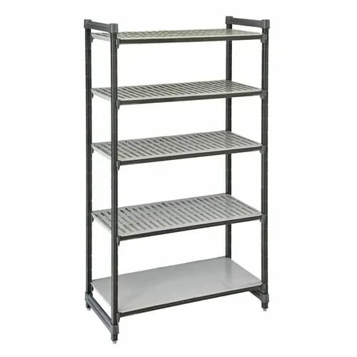 Cambro Camshelving ESU186084VS5580 5-Shelf Polypropylene Brushed Graphite Shelving Kit 60"W X 18"D X 84"H — view 2