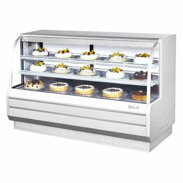 Turbo Air TCGB-72-W-N Refrigerated White Bakery Display Case 72-1/2"W — view 1