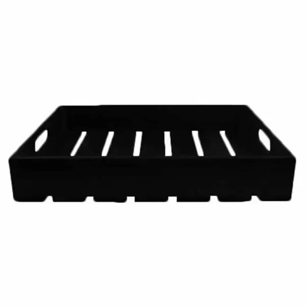 Tablecraft CRATE124BK Half Size Black Wood Display Crate 4-1/4" Deep — view 2