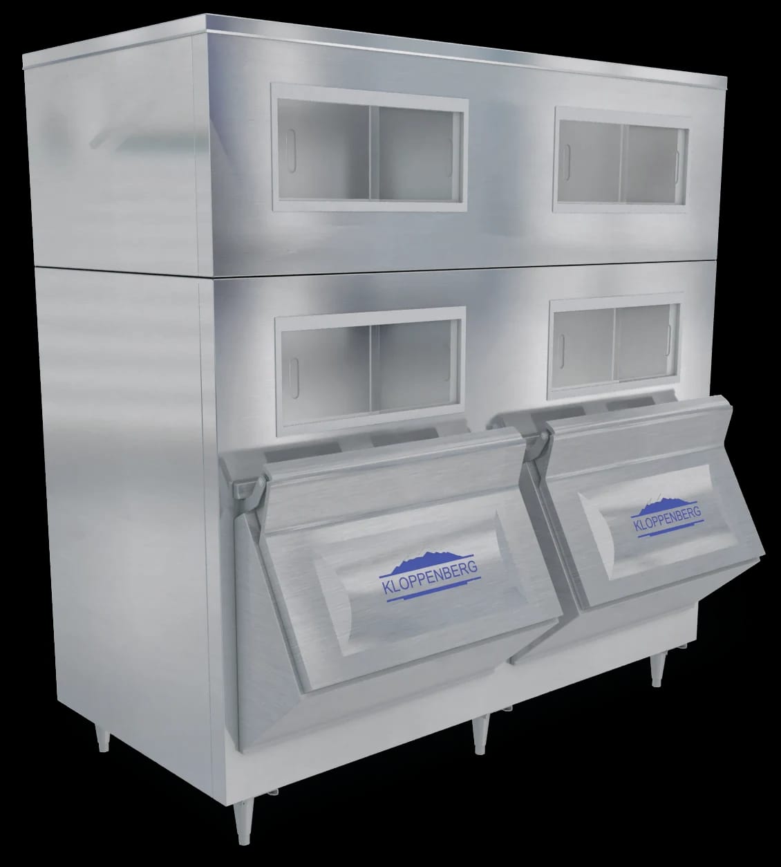 Kloppenberg 3147-SBB Ice Storage Bin 4470 Pound Capacity Stainless Steel Interior — view 1
