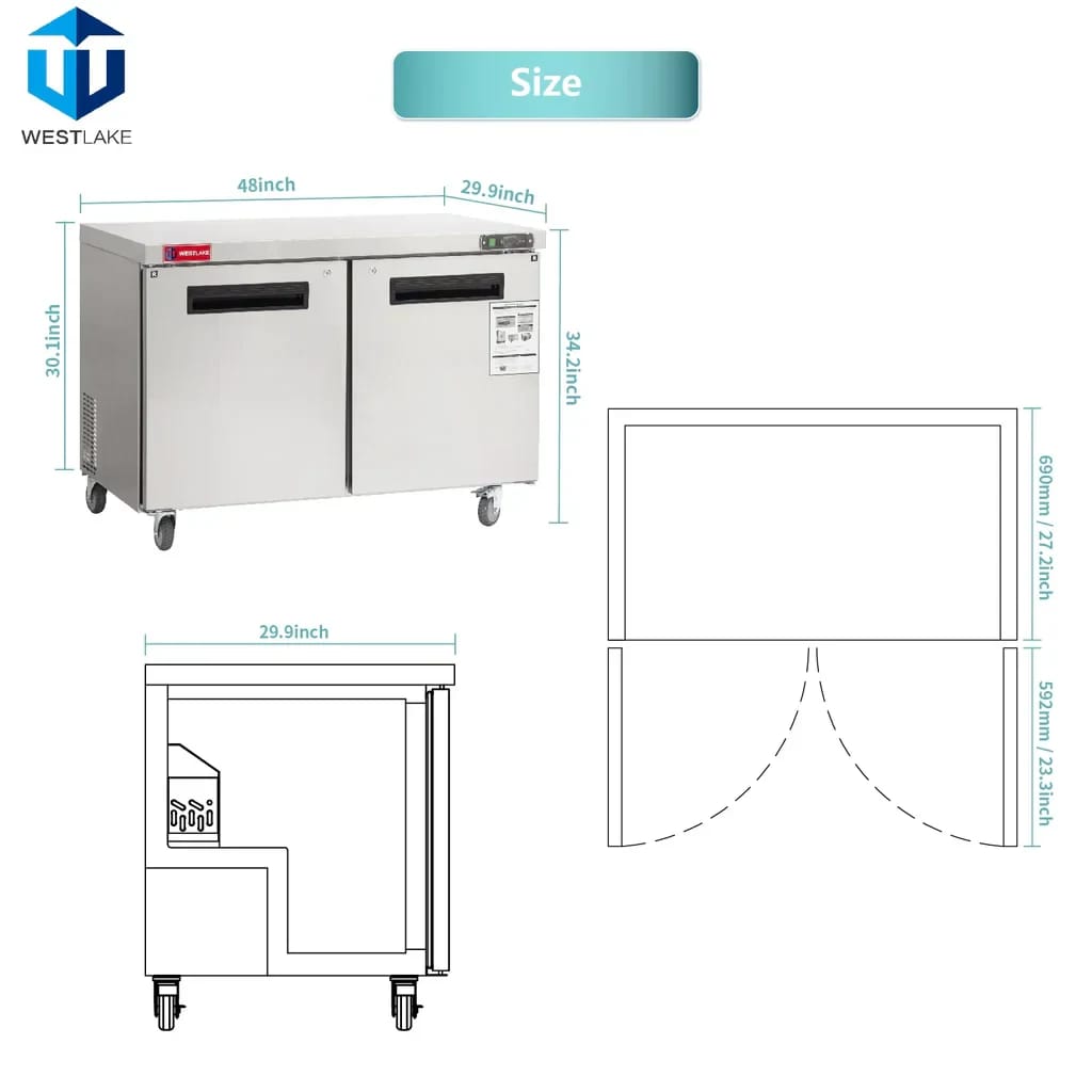 Westlake WKTF-27B Undercounter Freezer 1 Door -8-0°F — view 5