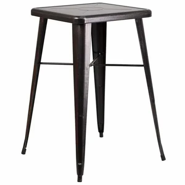 Flash Furniture CH-31330-BQ-GG Square Bar Height Galvanized Steel Black and Antique Gold Table — view 2