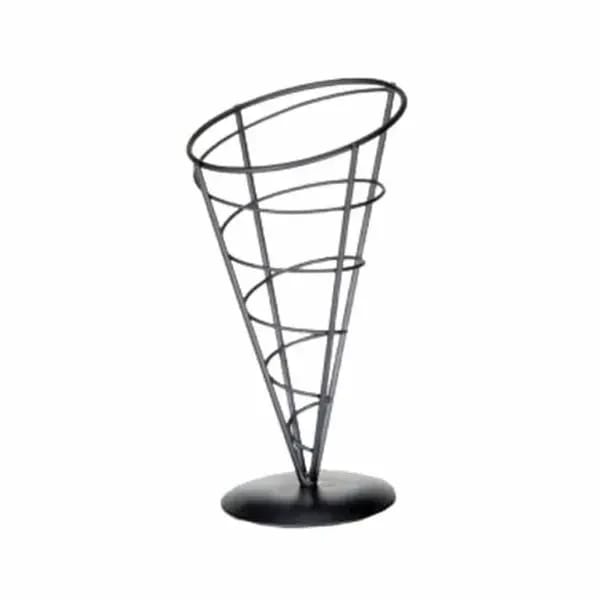 Tablecraft AC59 Black Metal Vertigo Appetizer Cone 5" x 9" — view 2