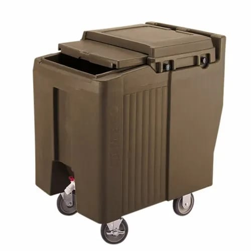 Cambro Slidinglid ICS175L131 175 Lb. Dark Brown Mobile Ice Caddy — view 2
