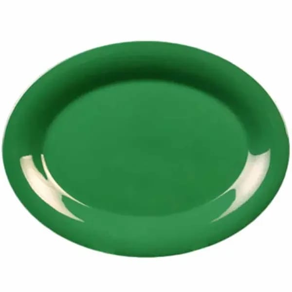 Thunder Group CR209GR Green 9-1/2" x 7-1/4" Oval Melamine Platter | Case of 12 — view 1