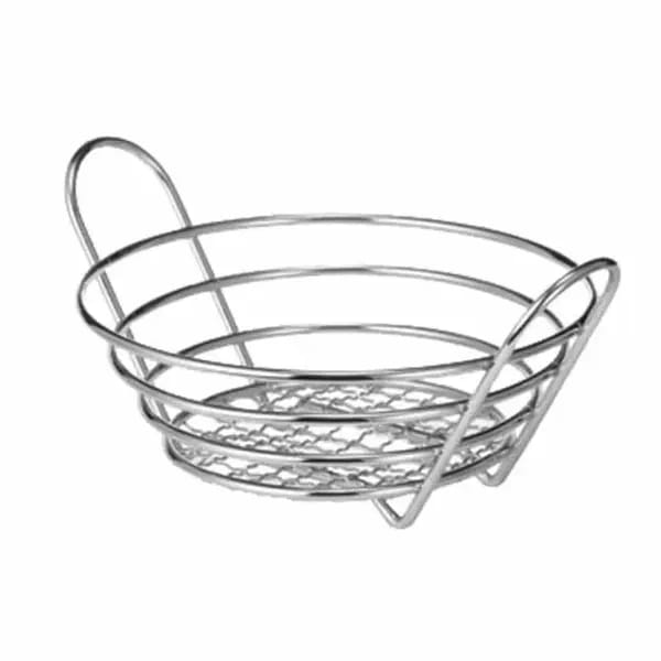 Tablecraft H71758 Round Chrome Plated Metal Basket 8" x 3-1/2" — view 1