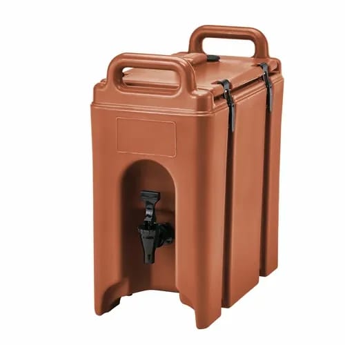 Cambro Camtainer 250LCD402 2-1/2 Gallon Insulated Brick Red Beverage Dispenser — view 1