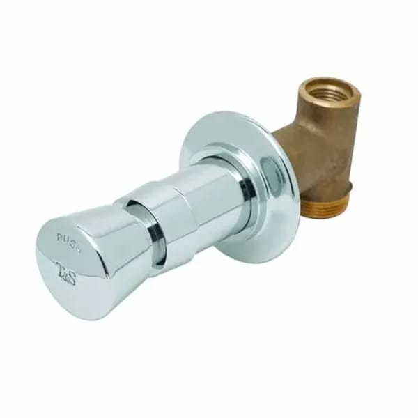 T&S B-1029 Concealed Straight Valve with Push Button — view 2