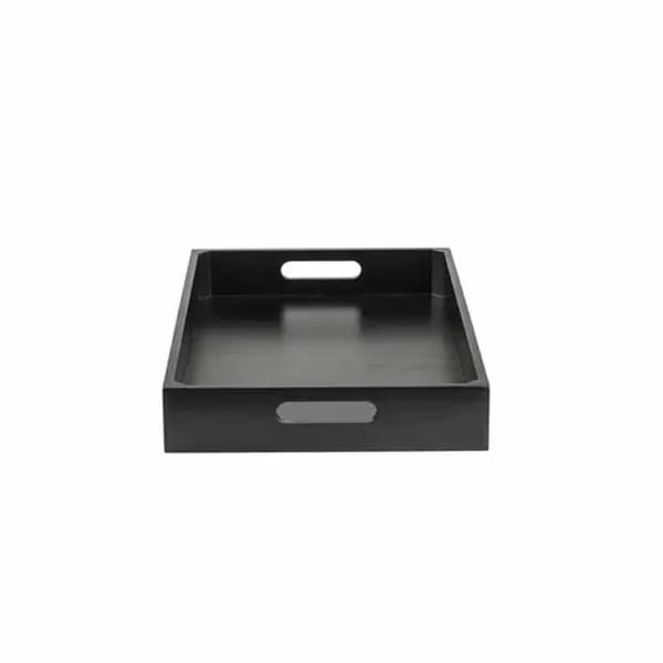 Tablecraft CRATESB11BK Full Size Black Wood Display Crate 2-3/4" Deep — view 2