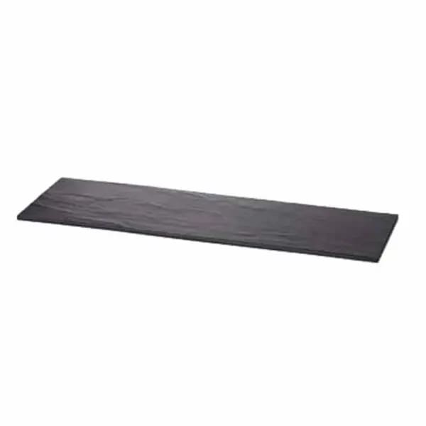 Tablecraft MGL2 Frostone Black Slate Rectangular Melamine Serving Tray 20-3/4" x 6-3/8" — view 2