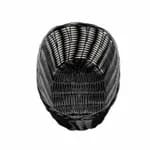 Tablecraft 875B Black Round Woven Basket with Gold Trim 8" x 2" | Case of 12 — view 3