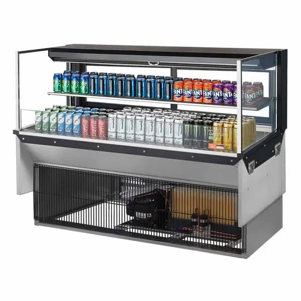 Turbo Air TOM-60L-UFD-B-2SI-N Black Drop-In Open Display Case Merchandiser 59-7/8"W — view 1