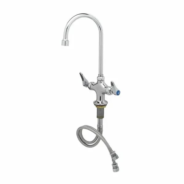 T&S B-0300-VR-WS Single Hole Deck Mount Double Pantry Faucet with 5-3/4" Gooseneck Spout — view 2