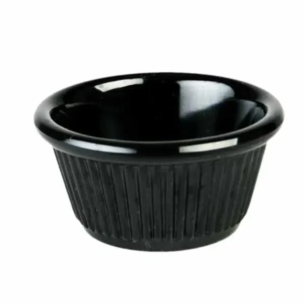 Thunder Group ML509BL1 Black 2 oz. Fluted Melamine Ramekin | Case of 12 — view 2