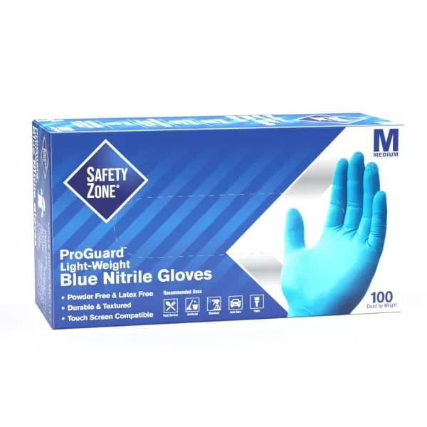 Impact GNPR-MD-1A Medium Powder Free Blue Nitrile Disposable Gloves | Box of 100 — view 2