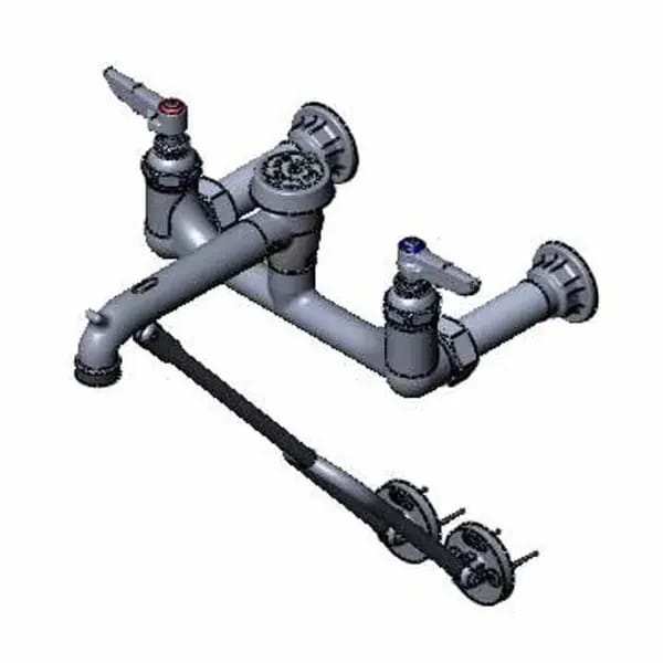 T&S B-0655-POL 8" Wall Mount Service Sink Faucet — view 2