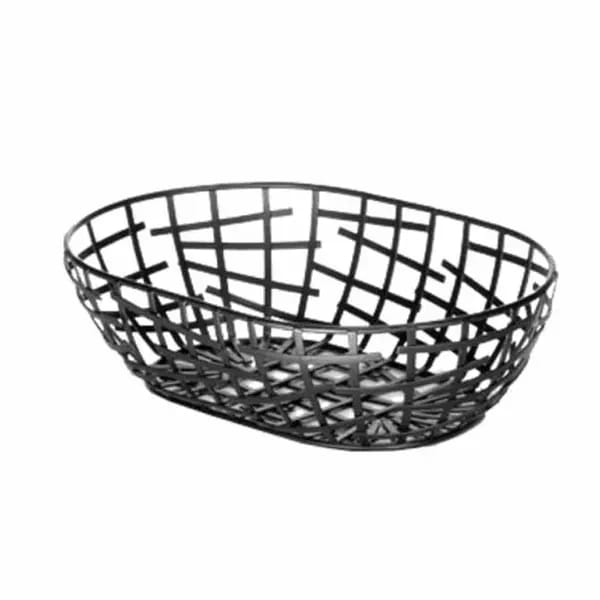 Tablecraft BC7409 Black Metal Complexity Oval Basket 9" x 6" 2-1/12" — view 1