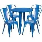Flash Furniture CH-51090TH-4-18CAFE-GN-GG Green Metal Table and Chair Set with Four Chairs — view 5