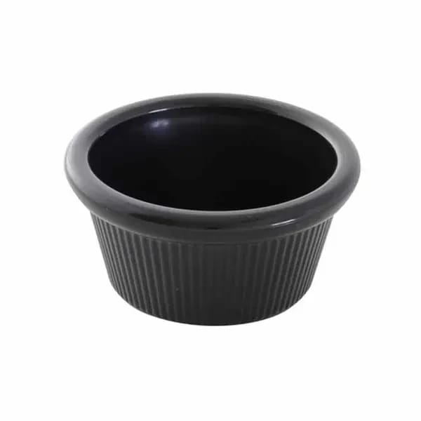 Thunder Group PL532BL1 4 oz. Fluted Black Plastic Ramekin | Case Of 12 — view 2