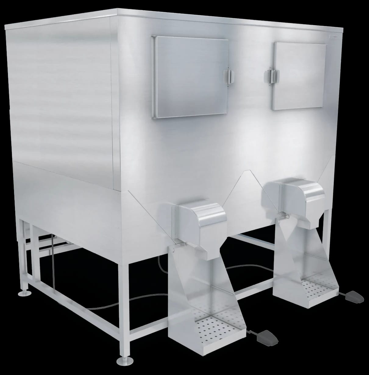 Kloppenberg DISP-2000-IBU Freestanding Ice Bagging/Dispensing Bin 2254 Pound Capacity Foot Pedal Actuation Cube Style Ice — 240V, 1PH — view 1