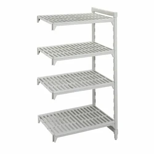 Cambro Camshelving CPA212484V4PKG 4-Shelf Polypropylene-Covered Steel Posts Speckled Gray Shelving Kit 24"W X 21"D X 84"H — view 2