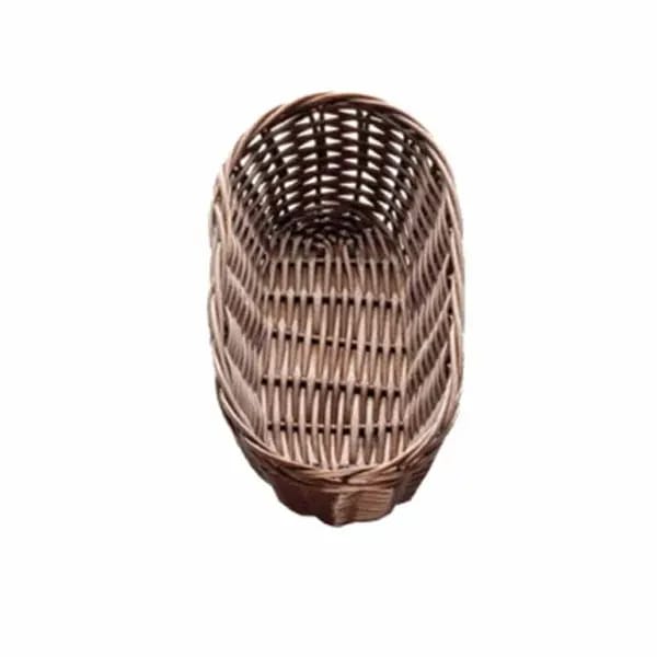 Tablecraft 2417 Black Oblong Woven Basket 9" x 4" x 2 | Case of 12 — view 2