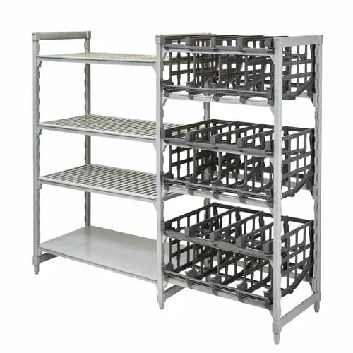 Cambro Camshelving CPA243672C96480 Premium Stationary Add-On Speckled Gray #10 Can Rack — view 2
