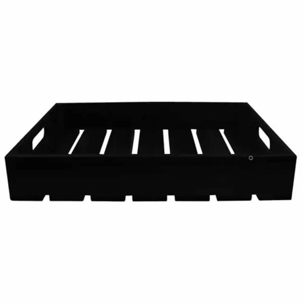 Tablecraft CRATE134BK Third Size Black Wood Display Crate 4-1/4" Deep — view 1