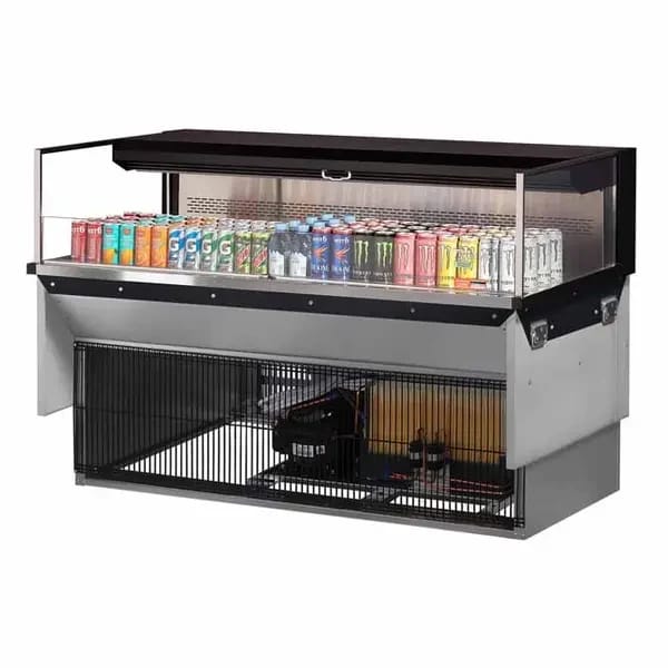 Turbo Air TOM-60L-UF-B-1SI-N Black Drop-In Open Display Case Merchandiser 59-7/8"W — view 1