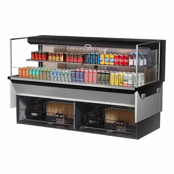 Turbo Air TOM-72L-UF-B-2SI-N Black Drop-In Open Display Case Merchandiser 71-7/8"W — view 1